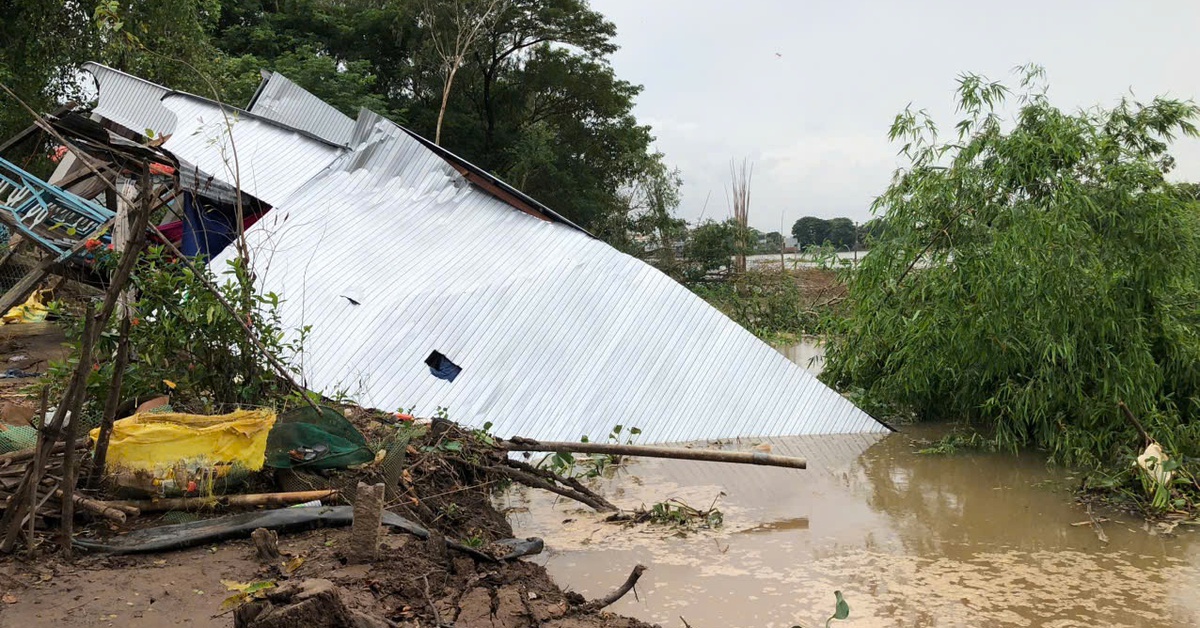 Sạt lở bờ sông Hậu làm 4 căn nhà sụp xuống sông, 8 căn khác di dời khẩn cấp