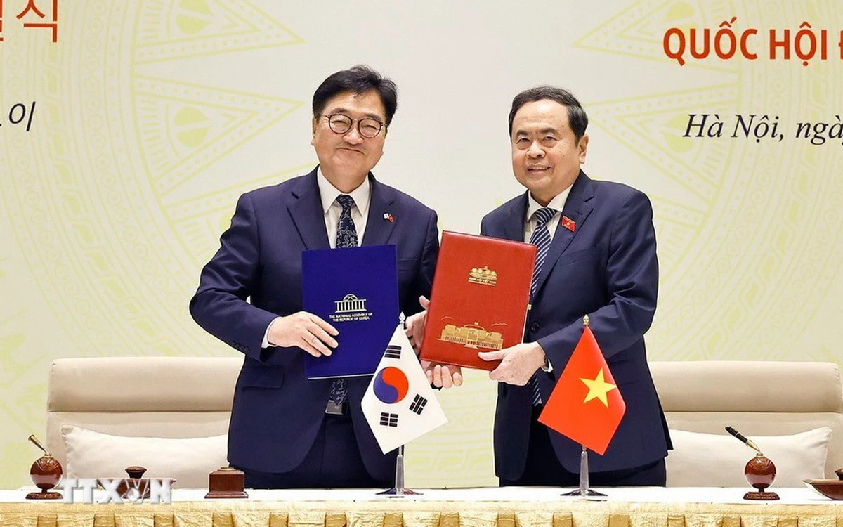 Chủ tịch Quốc hội Trần Thanh Mẫn đón, hội đàm với Chủ tịch Quốc hội Hàn Quốc