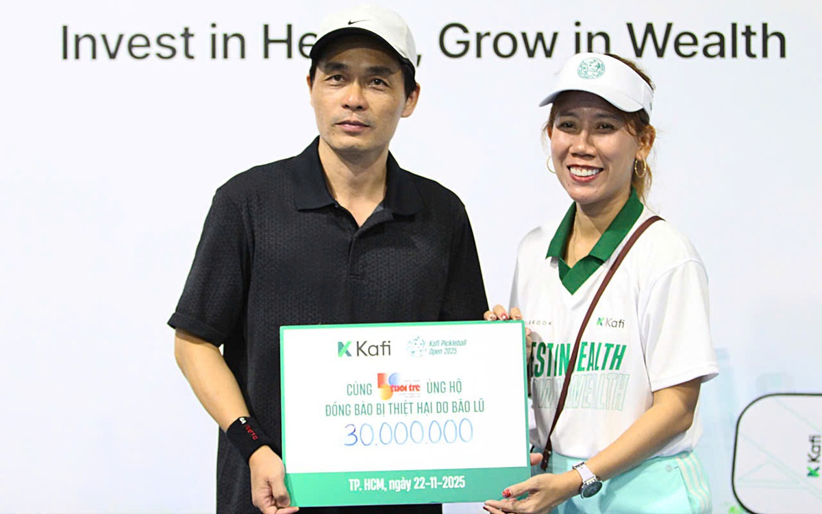 Kafi Pickleball Open tiếp sức báo Tuổi Trẻ cứu trợ bà con vùng lũ