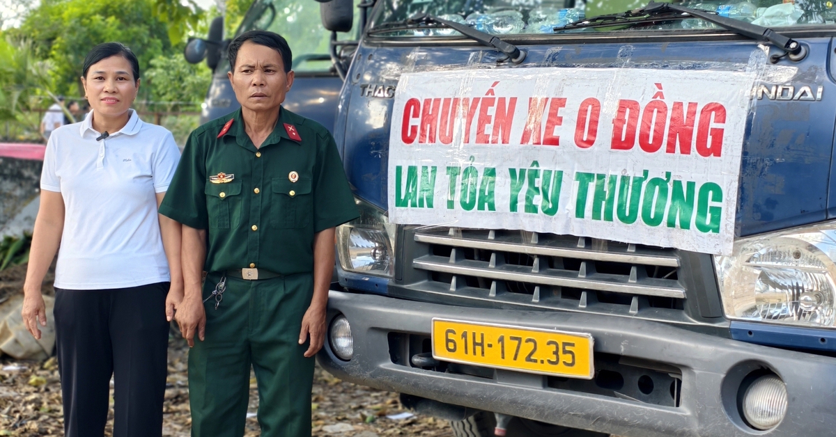 Một cựu chiến binh ở TP.HCM góp chuyến xe 0 đồng chở hàng hóa hỗ trợ đồng bào vùng lũ