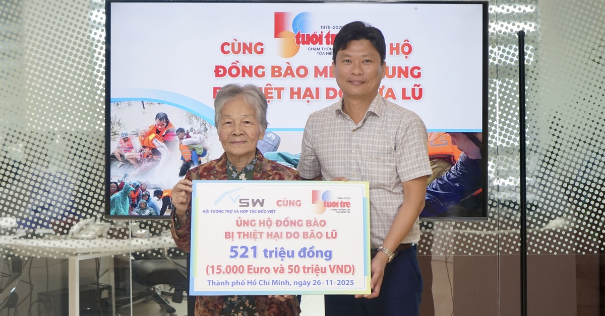 Hội Tương trợ và hợp tác Đức - Việt ủng hộ 521 triệu đồng đến đồng bào bị thiệt hại do bão lũ
