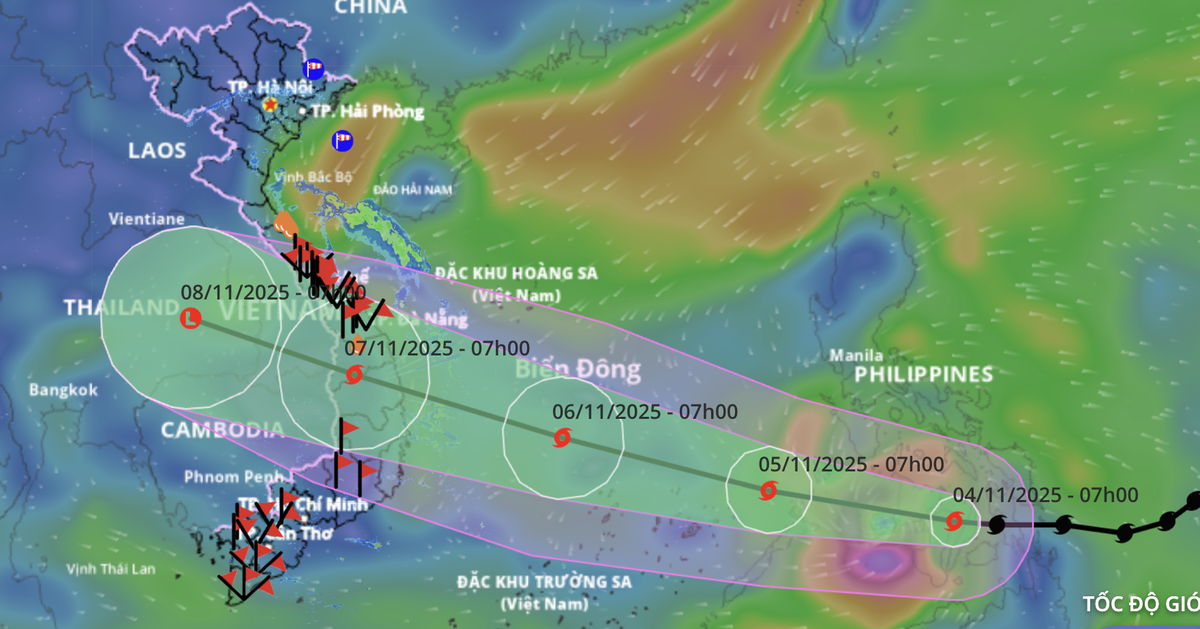 Từ tối 6-11, bão Kalmaegi có thể ảnh hưởng đến Đà Nẵng - Khánh Hòa