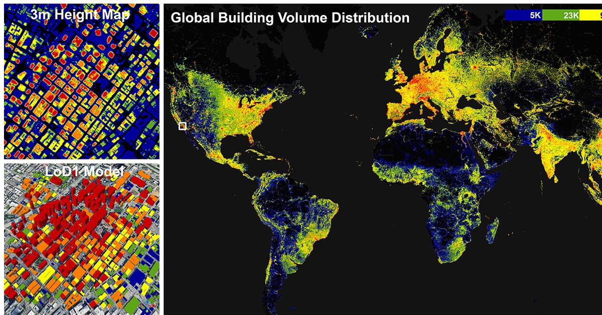 Công bố bản đồ 3D khổng lồ mô phỏng 2,75 tỉ tòa nhà trên toàn thế giới