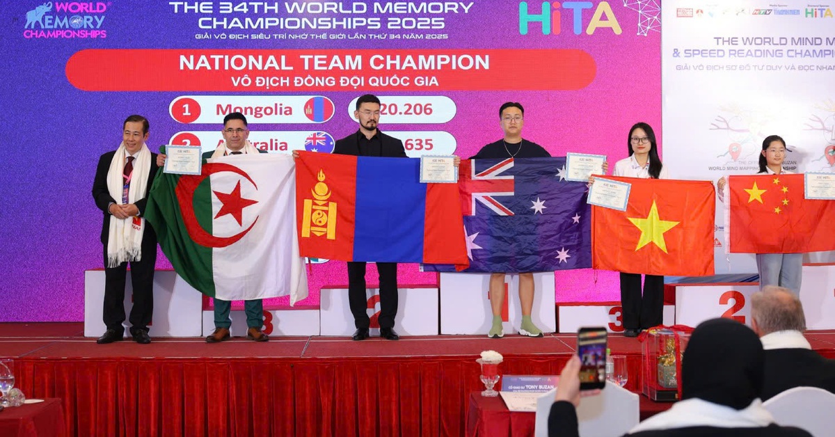Giải vô địch siêu trí nhớ thế giới 2025 tại Việt Nam: Đội Mông Cổ đăng quang