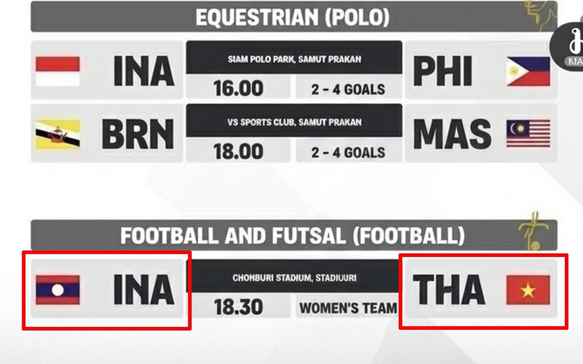 Ban tổ chức Thái Lan lại nhầm lẫn quốc kỳ liên quan Việt Nam trên web SEA Games 33