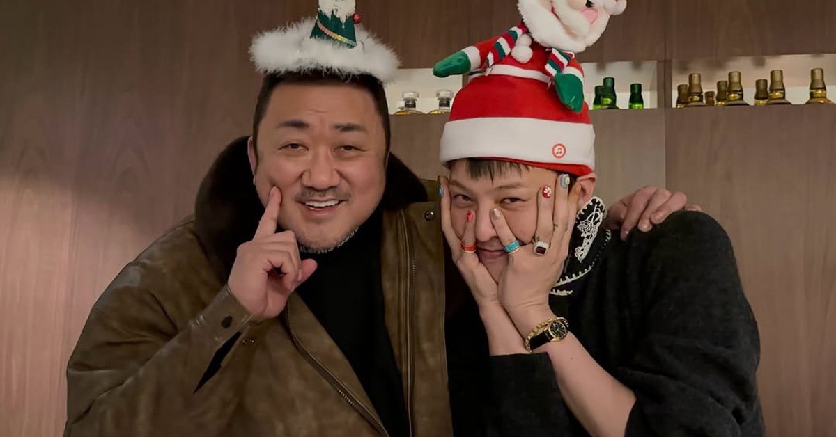 G-DRAGON đón Giáng sinh với Ma Dong Seok, fan bảo 'nhìn cứ tưởng AI'