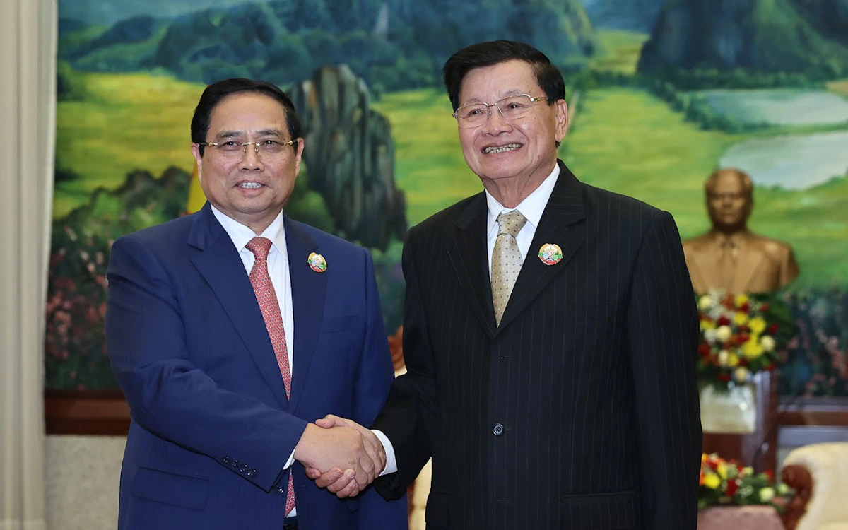 Thủ tướng Phạm Minh Chính hội kiến Tổng Bí thư, Chủ tịch nước Lào