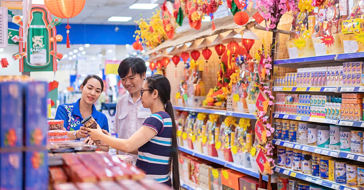 Giỏ quà 99.000 đồng lên kệ siêu thị