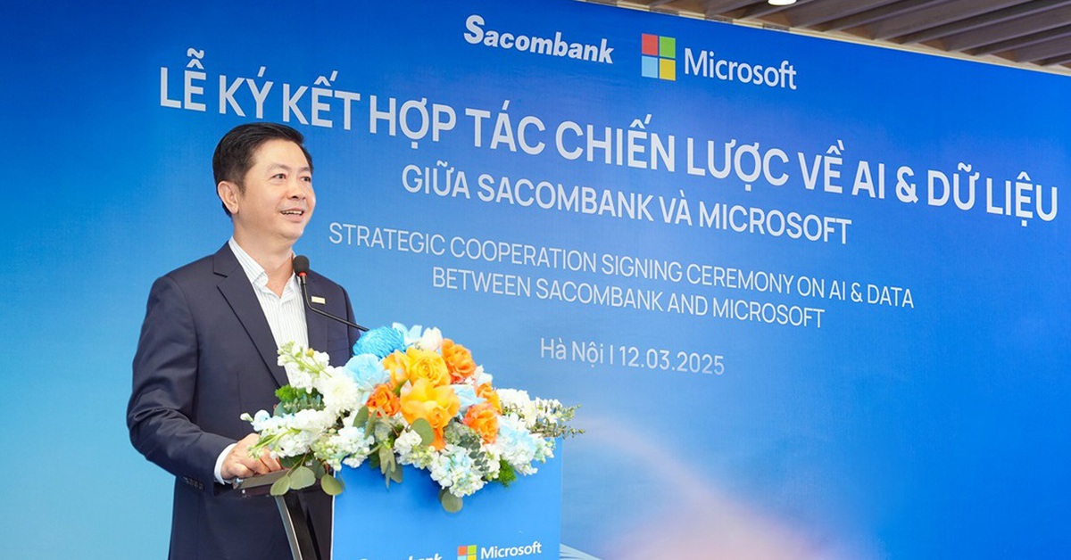Sacombank và Microsoft Việt Nam ký kết hợp tác chiến lược về AI và dữ liệu