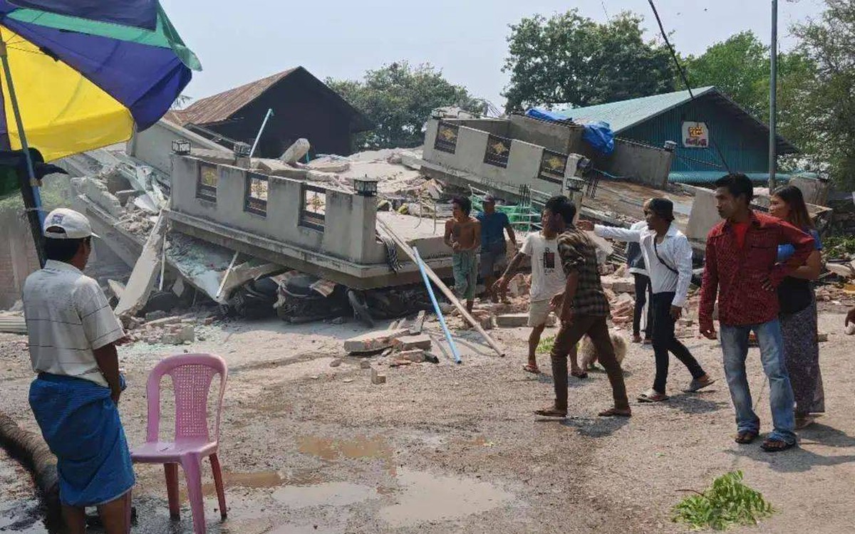 Myanmar một ngày sau động đất: Người dân không dám về  nhà, chờ trung tâm tạm trú