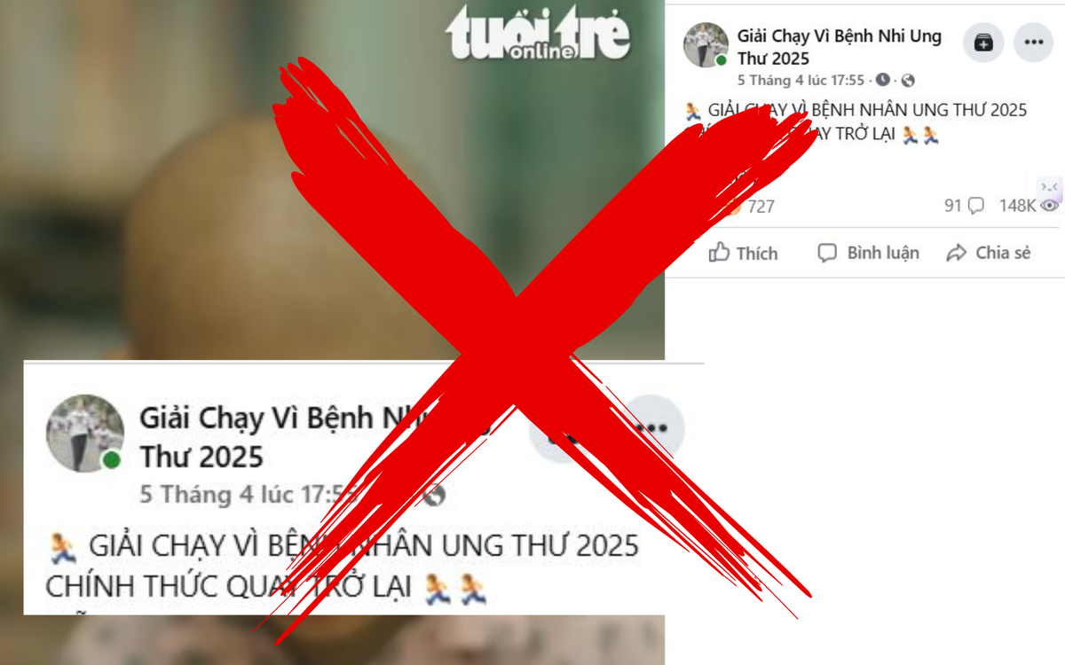 Báo Tuổi Trẻ không liên quan fanpage 'Giải Chạy Vì Bệnh Nhi Ung Thư - 2025'