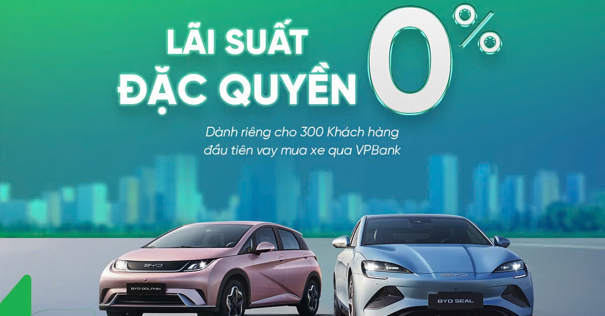 Sở hữu ngay xe điện BYD với lãi suất 0%