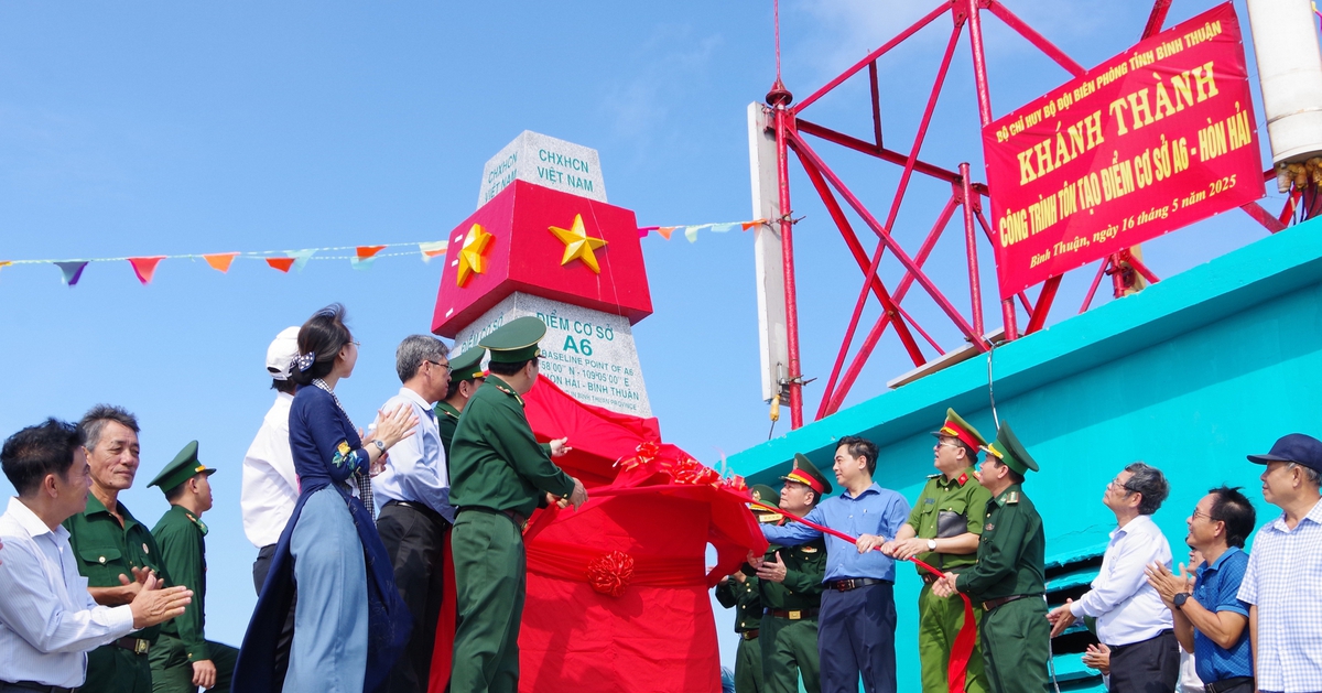 Điểm mốc cơ sở A6 trên đảo Hòn Hải đã được tôn tạo khang trang
