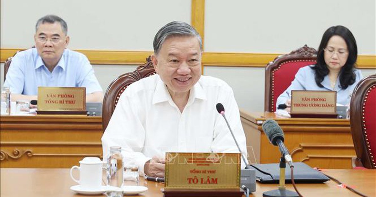 Tổng Bí thư Tô Lâm chủ trì cuộc họp cho ý kiến tiến độ sắp xếp tổ chức bộ máy và đơn vị hành chính