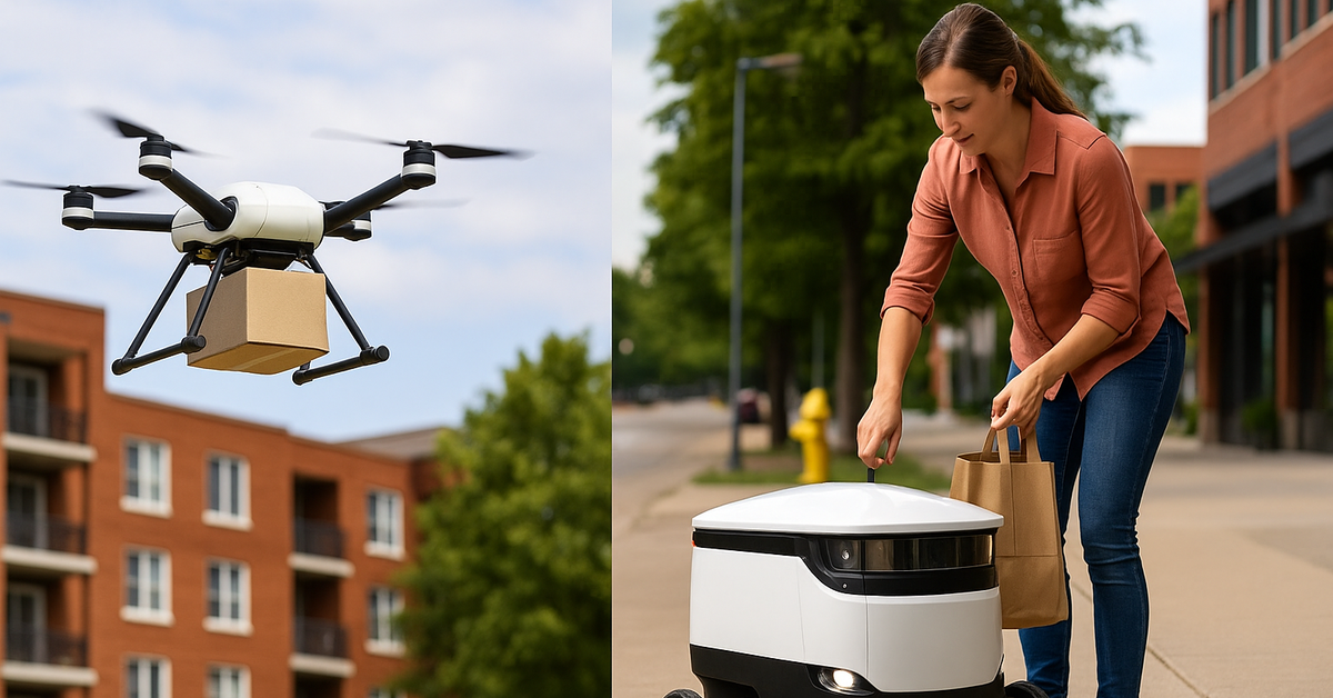 Giao hàng bằng robot và drone: Khi 'viễn tưởng' đã hóa đời thường