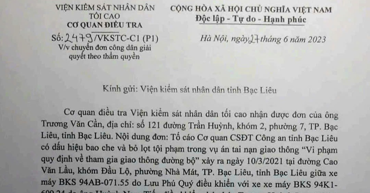Vụ tai nạn giao thông ở Bạc Liêu: Những lần 'gõ cửa' Viện Kiểm sát nhân dân tối cao