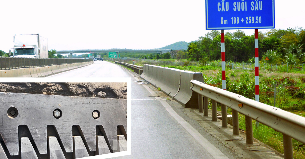 Hết bong tróc mặt đường, đến lượt khe co giãn cầu cao tốc Vĩnh Hảo - Phan Thiết hư