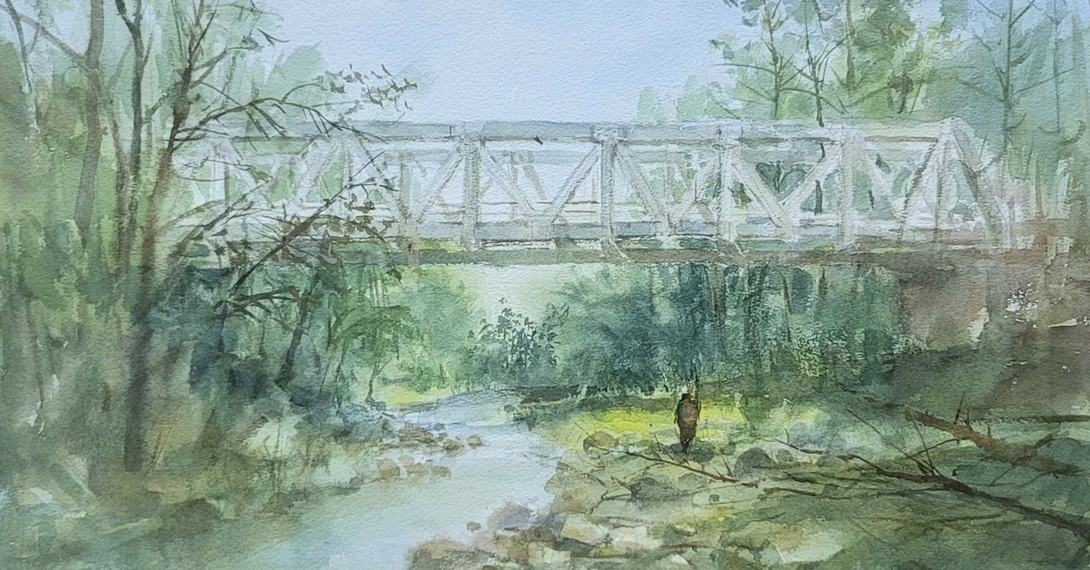 Tây Giang của Quảng Nam thanh bình, quyến rũ qua tranh màu nước