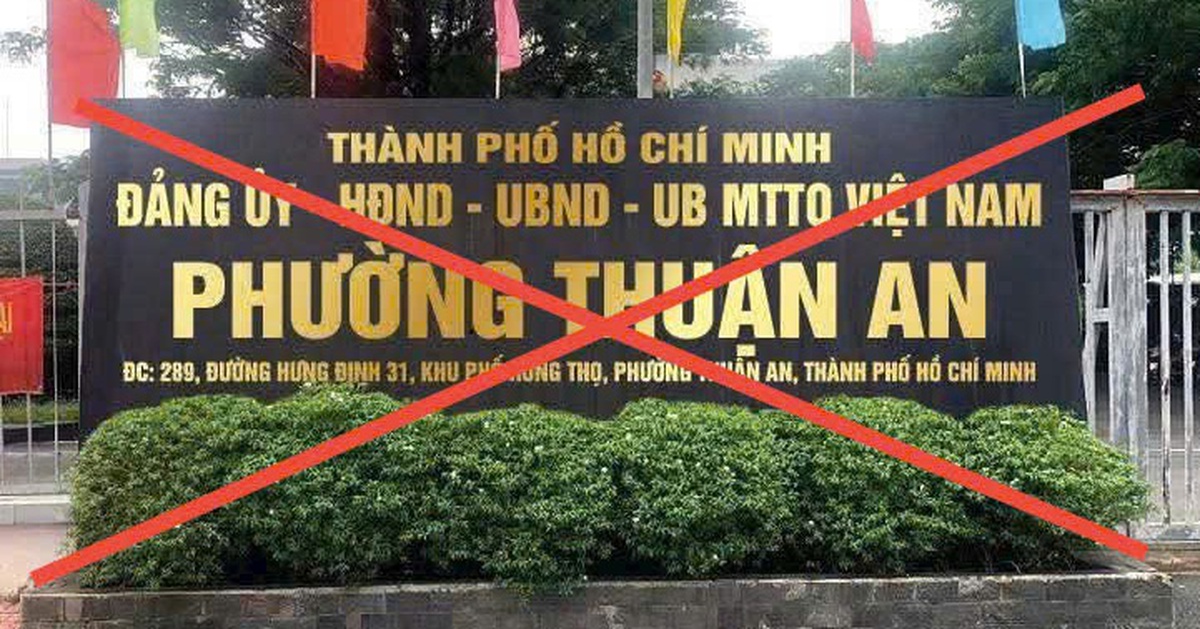 Bảng hiệu tại Bình Dương 'phường Thuận An thuộc TP.HCM' là ảnh giả