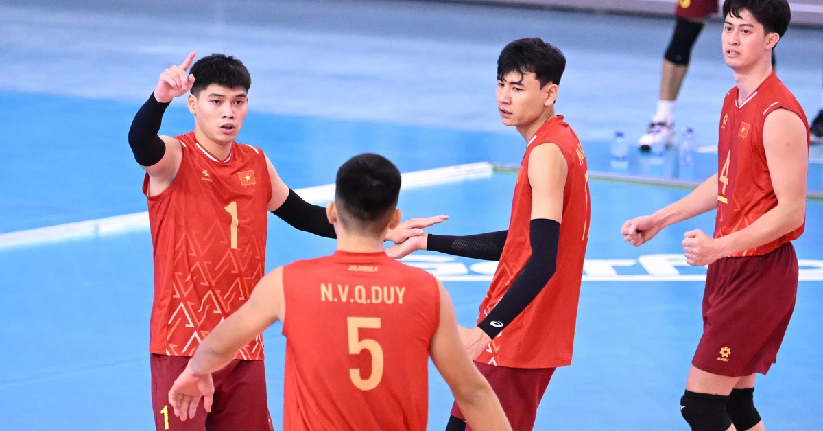 Bóng chuyền nam Việt Nam vào tứ kết AVC Nations Cup chỉ sau 1 trận