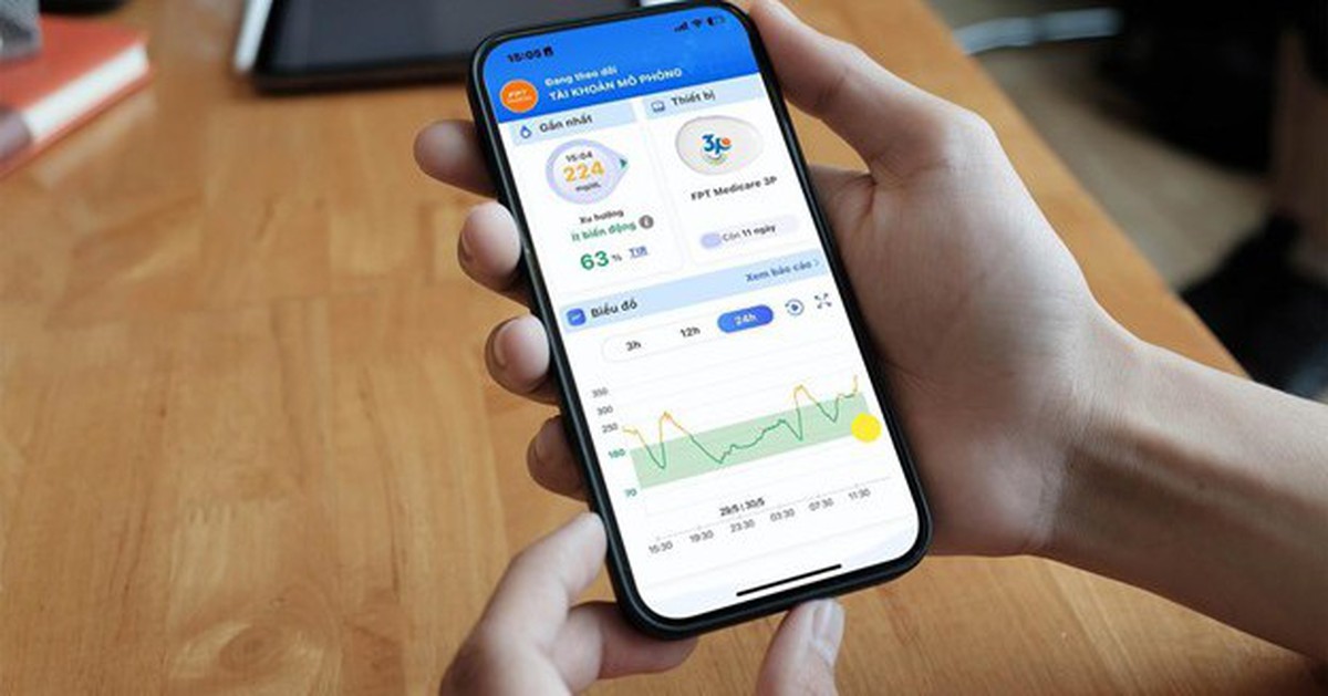 Trải nghiệm mô phỏng đo đường huyết liên tục trên ứng dụng FPT MediCare