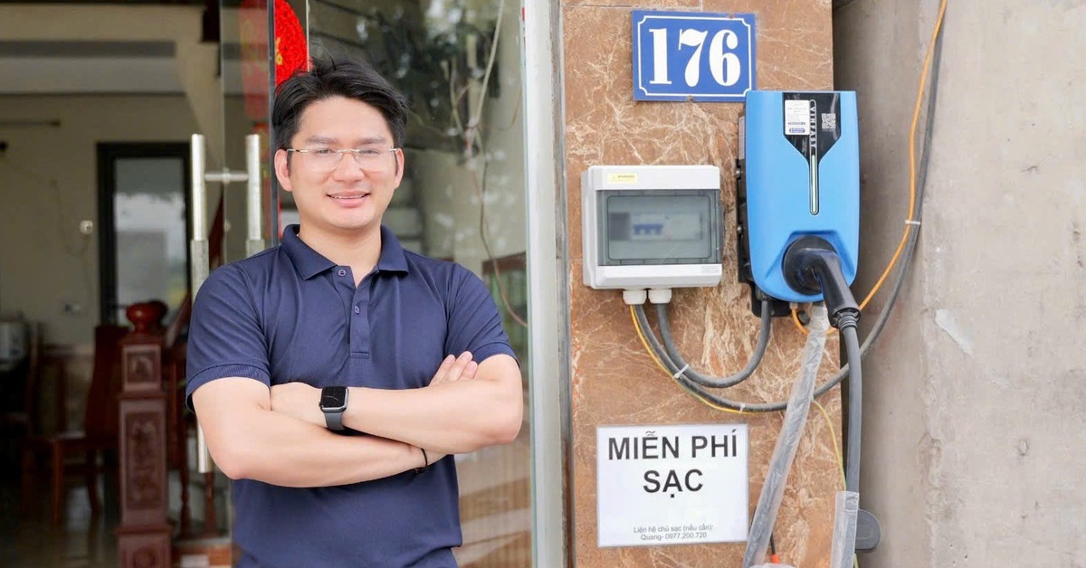Lắp trụ sạc V-Green tại nhà, chủ xe VinFast chia sẻ: 'Chi phí 15 triệu, thu được 1,2 triệu/tháng'