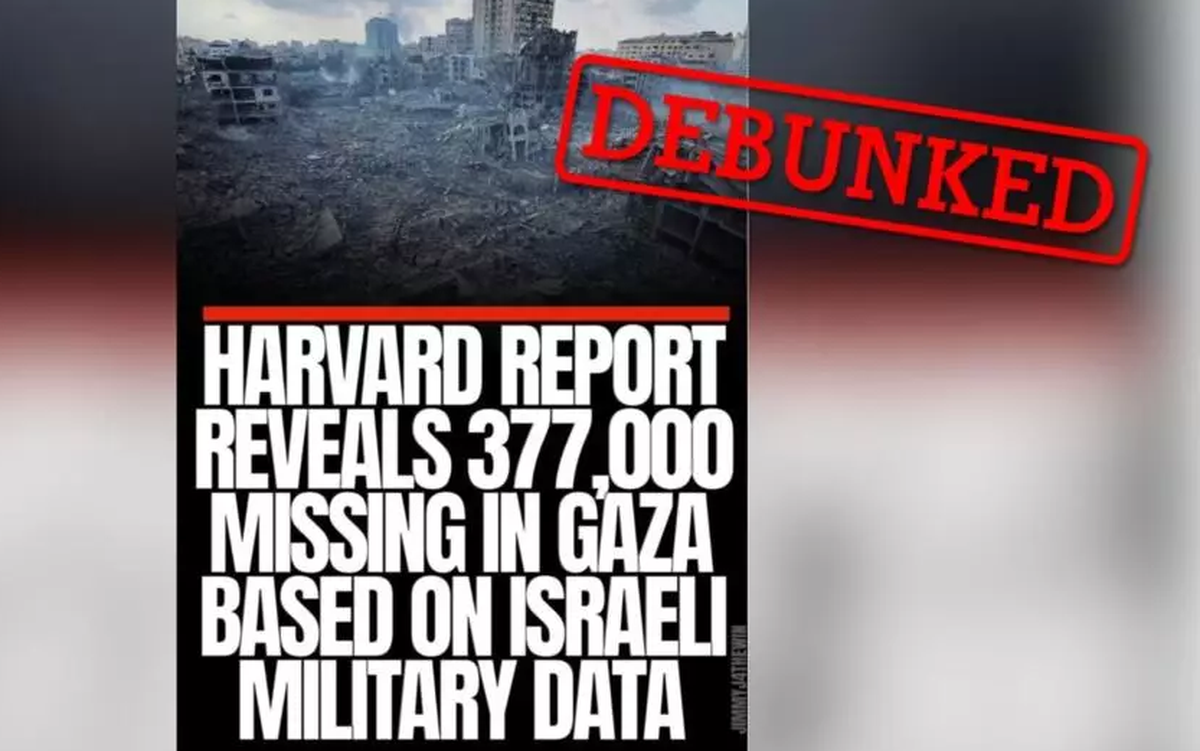 Thông tin báo cáo của Harvard cho biết có 377.000 người mất tích ở Gaza là sai sự thật