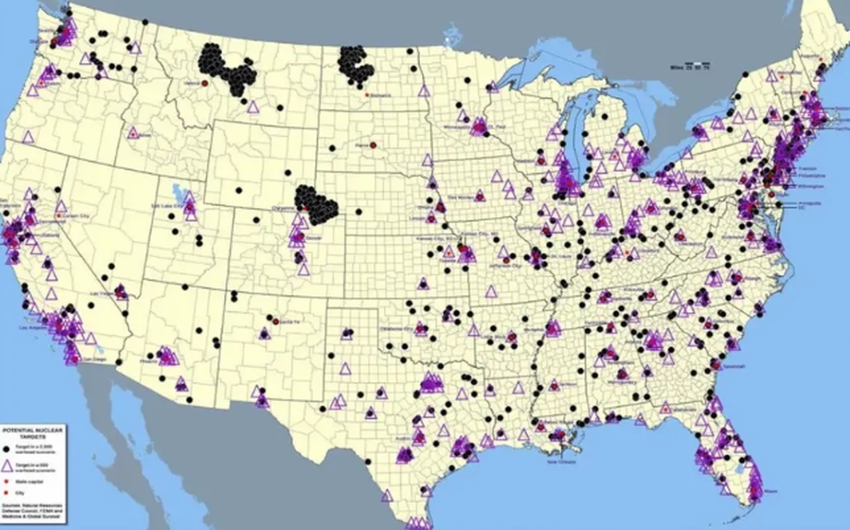 Sự thật về 'bản đồ mục tiêu tấn công hạt nhân' của Nga vào Mỹ