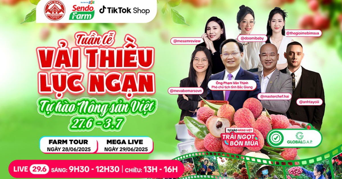 Vải thiều đã chín đỏ trên siêu thị online Sendo Farm