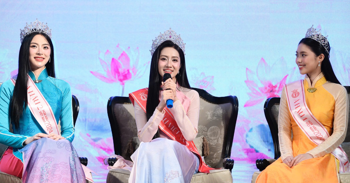 Top 3 Hoa hậu Việt Nam 2024 Trúc Linh, Châu Anh, Vân Nhi hát trên sóng livestream