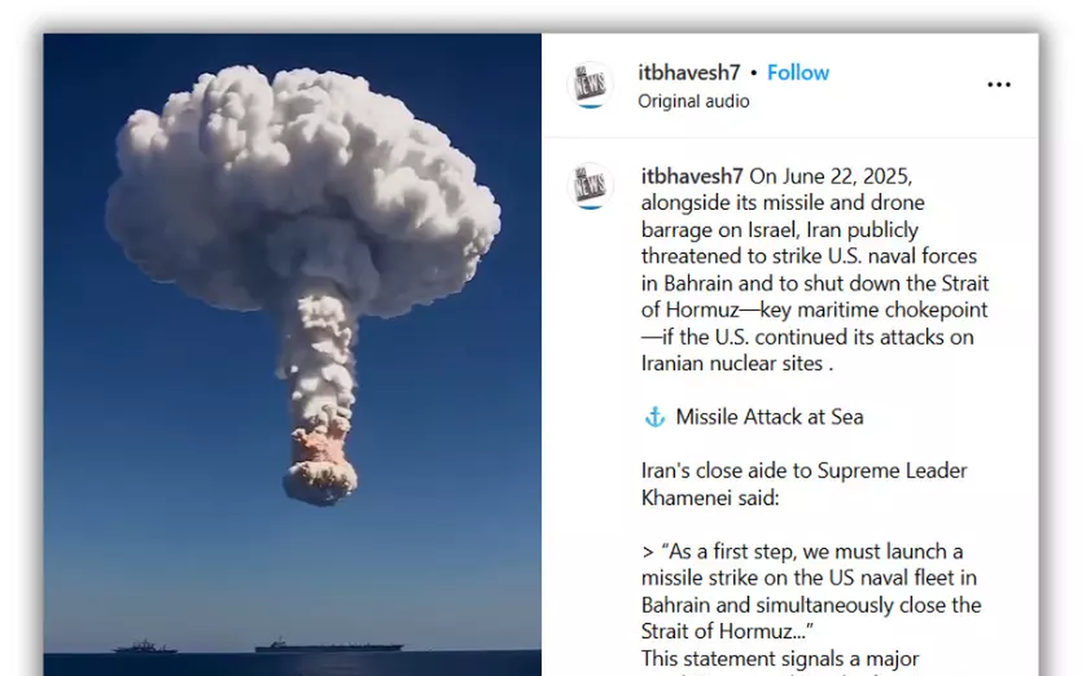 Video ‘tàu chở dầu Iran bị tấn công hôm 22-6’ là bịa đặt