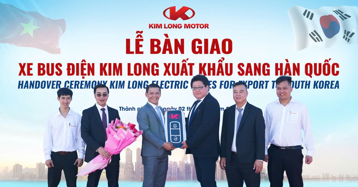 Xe buýt điện Kim Long chính thức xuất khẩu sang Hàn Quốc