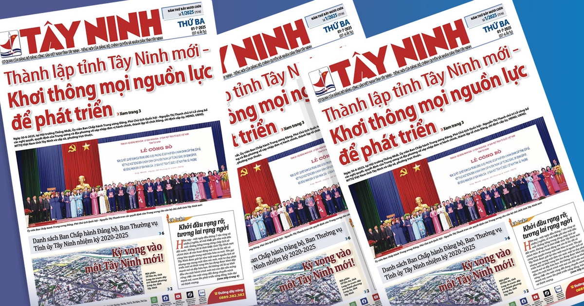 Bản in Báo Tây Ninh ra số đầu tiên ngày hợp nhất tỉnh, mỗi tuần phát hành 5 kỳ