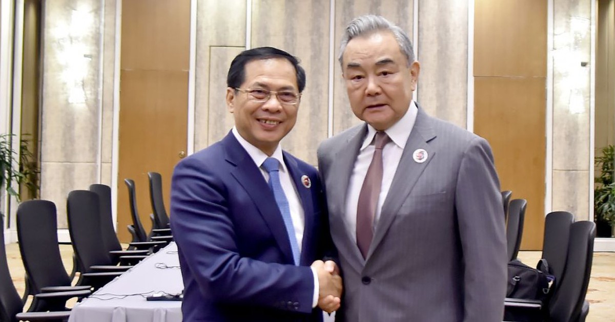 Bộ trưởng Bùi Thanh Sơn tiếp xúc song phương Bộ trưởng Ngoại giao Trung Quốc Vương Nghị