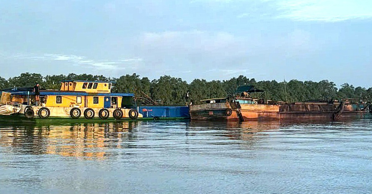 Tạm giữ 5 tàu vận chuyển trái phép 193m³ cát trên sông Cửa Tiểu