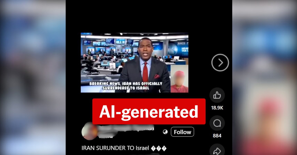 Video bản tin 'Iran đầu hàng Israel' là giả, do AI tạo ra