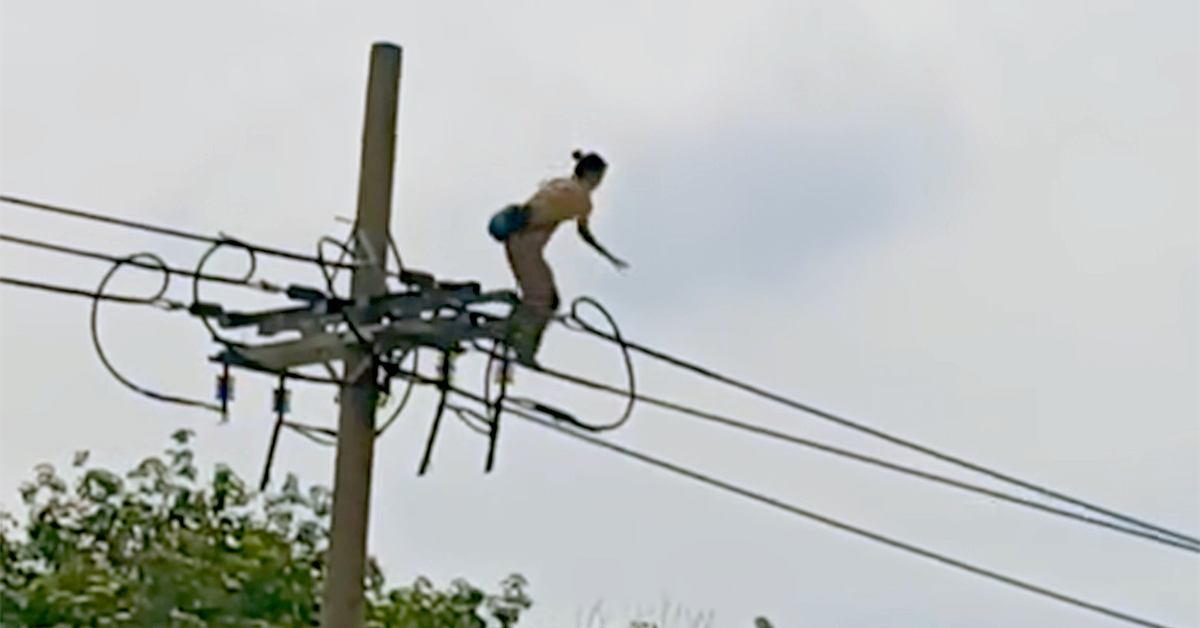 Người phụ nữ 'xiếc' trên dây điện ở TP.HCM đã tử vong, có dấu hiệu tâm thần