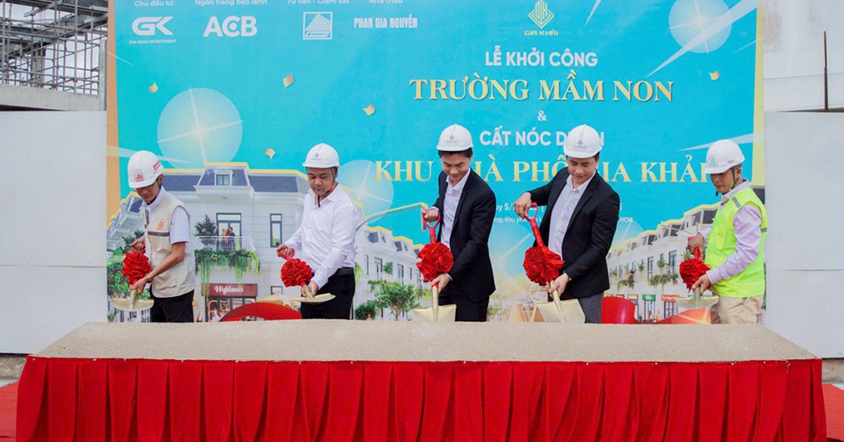 Dự án Gia Khải chính thức cất nóc và khởi công trường mầm non nội khu