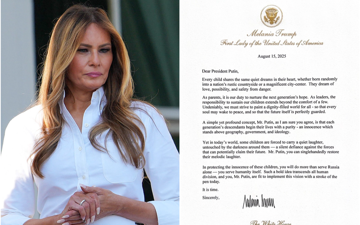 Ông Trump công bố nội dung bức thư bà Melania gửi ông Putin