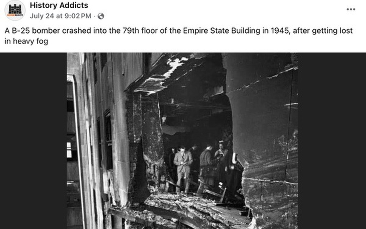 Đúng là máy bay B-52 từng đâm vào tòa nhà Empire State hồi năm 1945