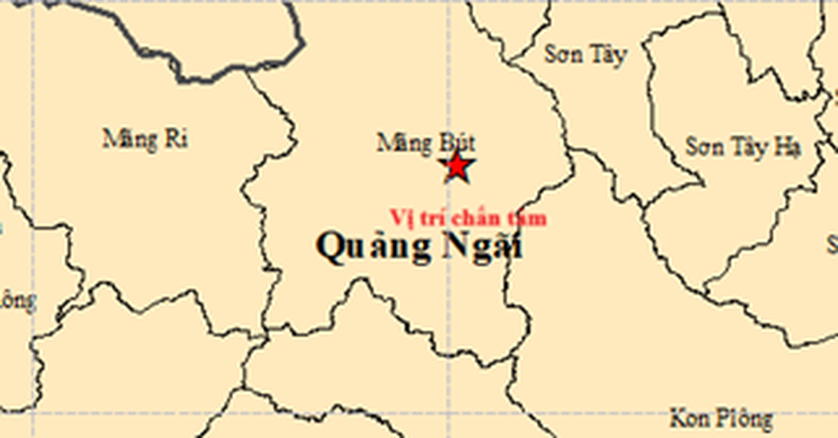 Động đất 4,5 độ và 3 độ ở Quảng Ngãi