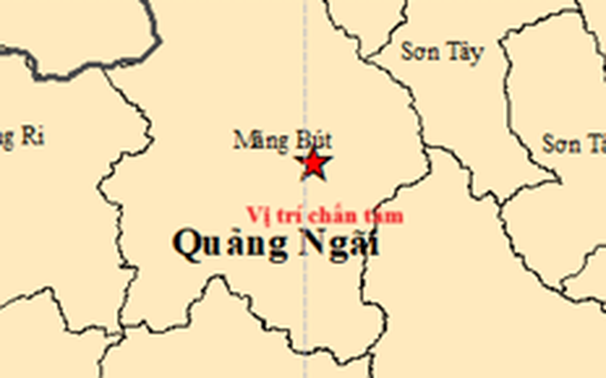Tiếp tục xảy ra động đất tại Măng Bút (Quảng Ngãi), độ lớn 3.6