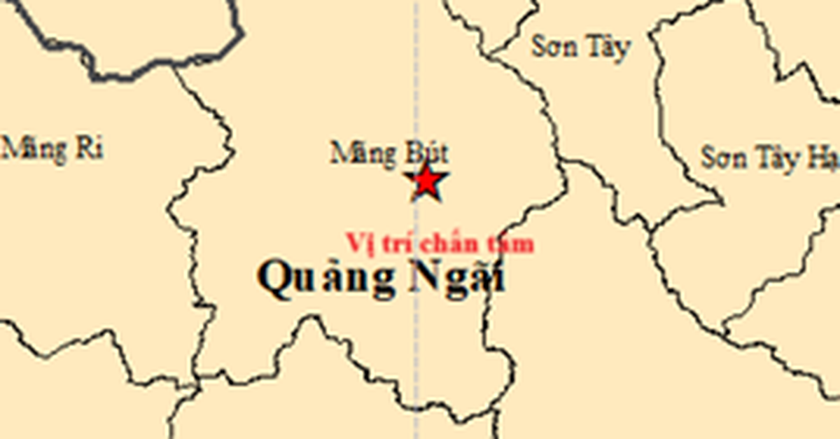 Tiếp tục xảy ra động đất tại Măng Bút (Quảng Ngãi), độ lớn 3.6