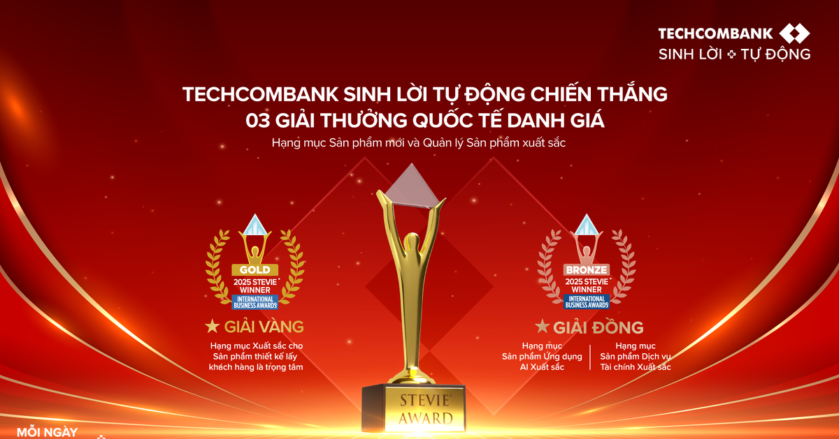 Sản phẩm Techcombank Sinh Lời Tự Động giành giải vàng Stevie Awards