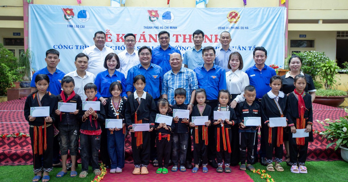 Khánh thành công trình kè chống sạt lở trường học ở Lào Cai do Thành đoàn TP.HCM tài trợ