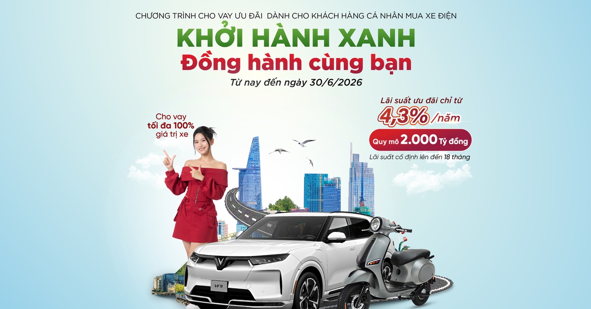 Agribank cho vay mua xe điện chỉ từ 4,5%/năm