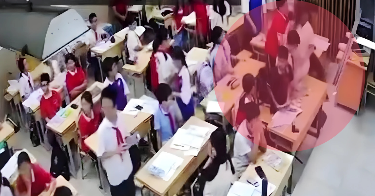 Hà Nội: Học sinh quật ngã cô giáo trong lớp, những học sinh khác không ai can ngăn