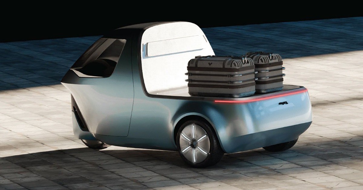 'Bán tải điện' nhỏ như Wuling Mini EV, 3 bánh, ray tự động chất hàng vào thùng xe