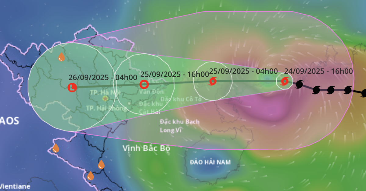 Bão Ragasa cách Quảng Ninh 450km, miền Bắc mưa lớn từ đêm nay đến 26-9 ...