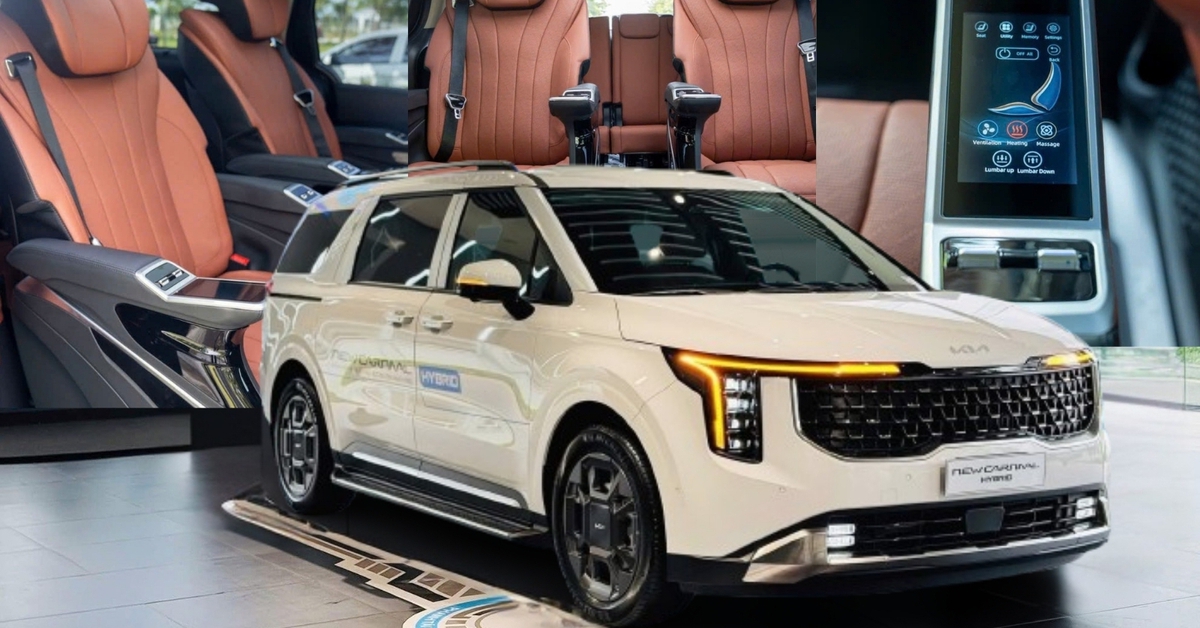 Kia Carnival hybrid ở Việt Nam có bản VIP: Đắt thêm 80 triệu, được ghế massage, điều khiển cảm ứng